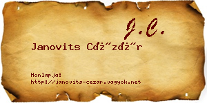 Janovits Cézár névjegykártya